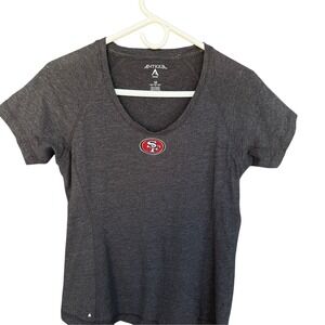 San Francisco 49ers Shirt Womens Medium Gray NFL Football Antigua Tee Graphic